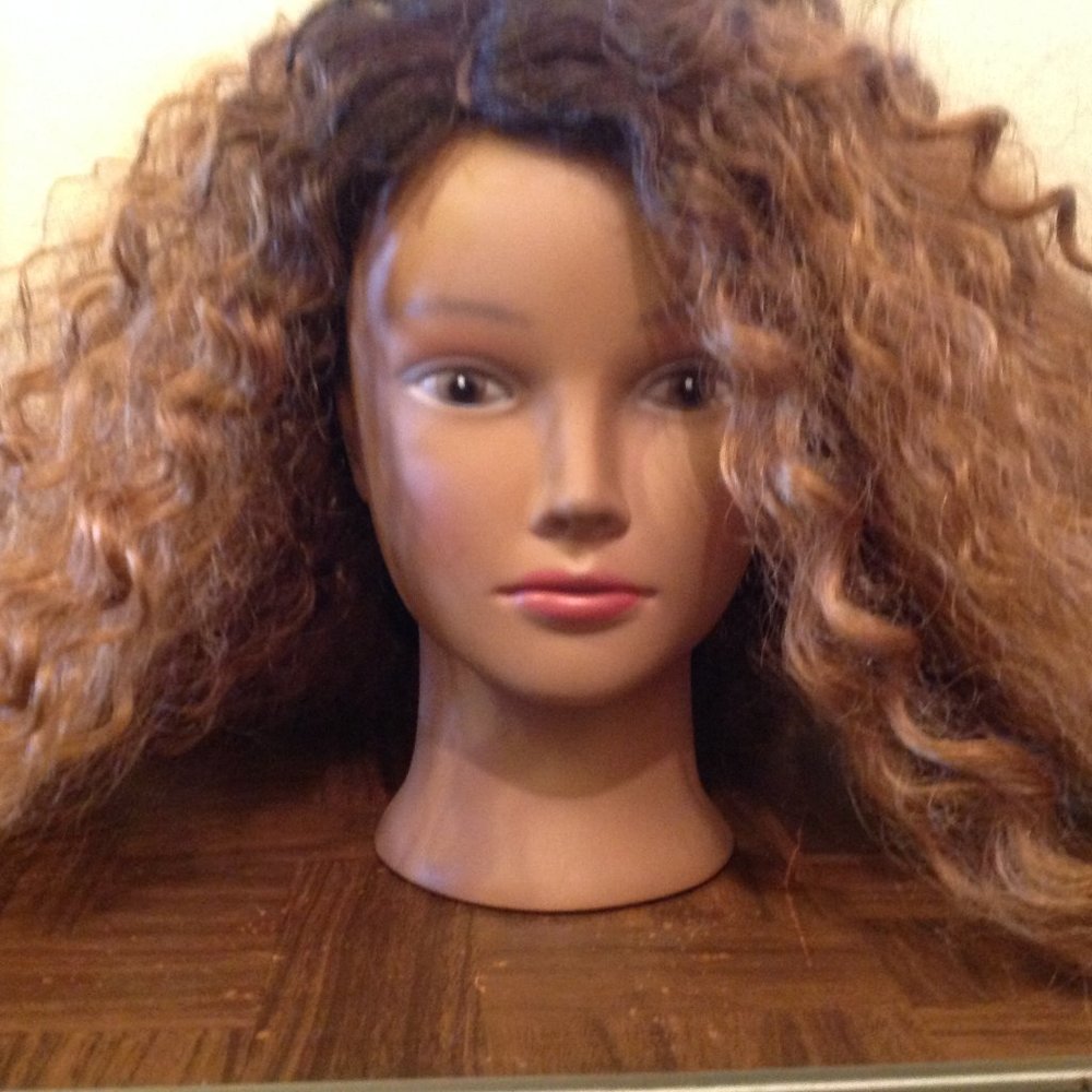 SIS Two-Tone Curly Long Wig With Side Part